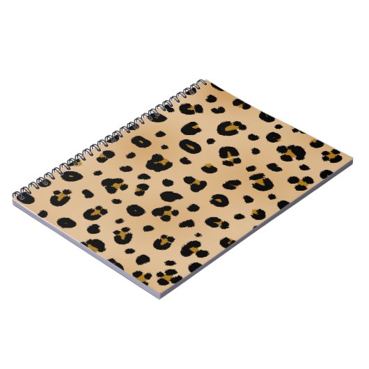 ヒョウのプリントの螺線形ノート ノートブック (左側)