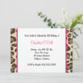 ヒョウのプリントの誕生会 招待状 (スタンド正面)