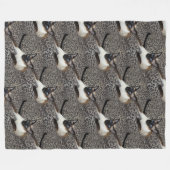 ヒョウのプリントの野生動物の点のシャム猫 フリースブランケット (正面(横))