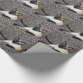 ヒョウのプリントの野生動物の点を持つシャム猫 ラッピングペーパー (角)