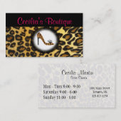 ヒョウのプリントの靴のブティックの名刺 名刺 (正面/裏面)