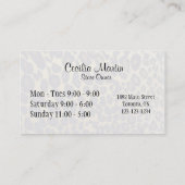 ヒョウのプリントの靴のブティックの名刺 名刺 (裏面)