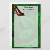 ヒョウのプリントの靴の文房具 便箋 (正面/裏面)