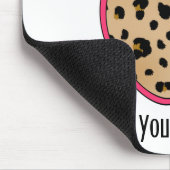 ヒョウのプリントのAppleの先生 マウスパッド (コーナー)