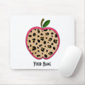 ヒョウのプリントのAppleの先生 マウスパッド (マウス)