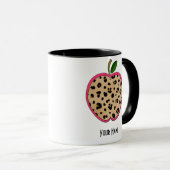 ヒョウのプリントのAppleの先生 マグカップ (正面右)