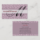 ヒョウのプリントスキンとモノグラム 名刺 (正面/裏面)