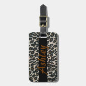 ヒョウのプリントバンドを個人化して下さい ラゲッジタグ (正面縦)