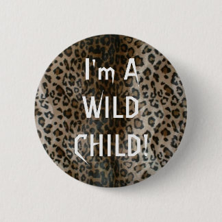 ヒョウのプリントピンのワイルドチャイルド 缶バッジ