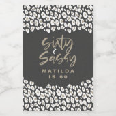 ヒョウのプリント60歳と青白い60歳の誕生日 フードラベル (シングルラベル)