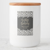 ヒョウのプリント60歳と青白い60歳の誕生日 フードラベル (正面)