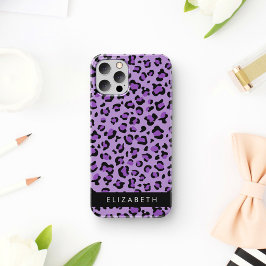 ヒョウのプリント, スポット, 紫のヒョウ, お名前 iPhone 16ケース