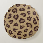 ヒョウのプリント ラウンドクッション (正面)