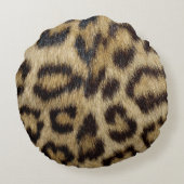 ヒョウのプリント ラウンドクッション (裏面)