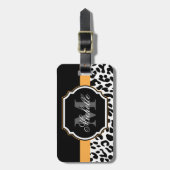 ヒョウのプリント ラゲッジタグ (正面縦)