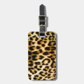 ヒョウのプリント ラゲッジタグ (正面縦)