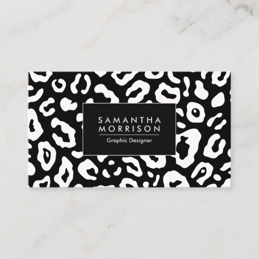 ヒョウのプリント 名刺 (正面)