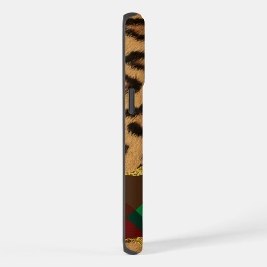 ヒョウのプレイド iPhoneケース (右側面)