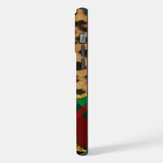 ヒョウのプレイド iPhoneケース (左側面)