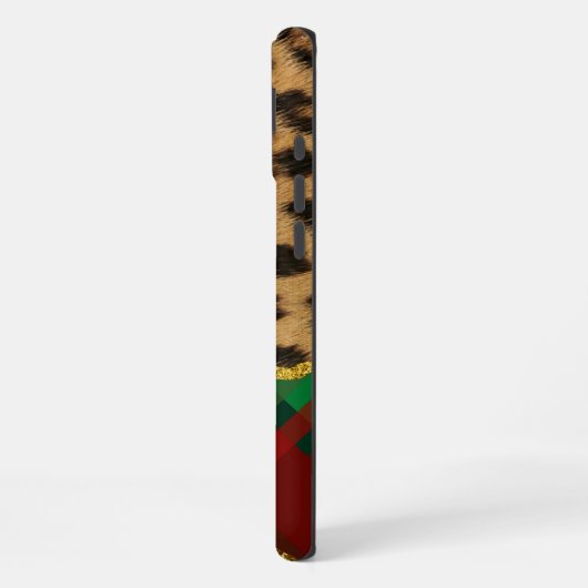 ヒョウのプレイド iPhoneケース (左側面)