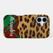 ヒョウのプレイド iPhone 16ケース (裏面横)