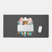 ヒョウのベクター動物の威厳のある自然 デスクマット (キーボード&マウス)