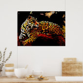 ヒョウのポスタープリント – 野猫ポスタープリント ポスター (キッチン)