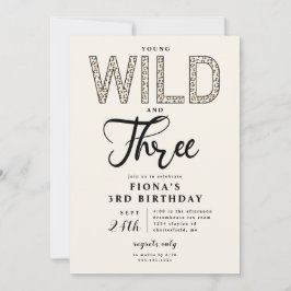 ヒョウのヤングワイルド3歳誕生日 招待状