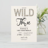 ヒョウのヤングワイルド3歳誕生日 招待状 (スタンド正面)