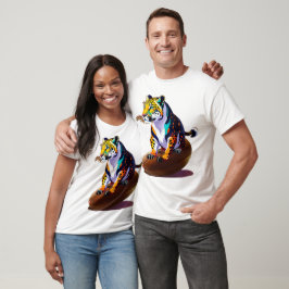 ヒョウのラグビーボールTシャツ Tシャツ
