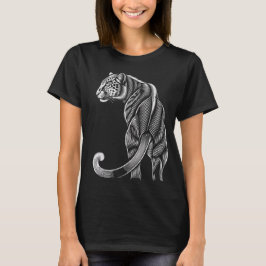 "ヒョウの優雅 – アーティスティック・ラインアート Tシャツ