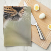 ヒョウの写真 キッチンタオル (四つ折り)