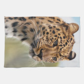 ヒョウの写真 キッチンタオル (横)