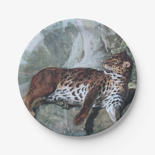 ヒョウの勉強（ジャン=バプティスト・ウドライによる） ペーパープレート (正面)