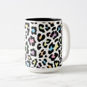 ヒョウの印刷数々の色 ツートーンマグカップ (正面右)