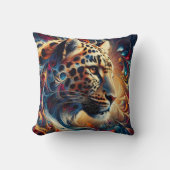 ヒョウの喜び：ジャングルの渦巻き クッション (正面)