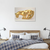 ヒョウの型枠の盾の紋章 キャンバスプリント (インサイチュ (寝室))