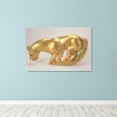 ヒョウの型枠の盾の紋章 キャンバスプリント (インサイチュ (ウッドフロア))