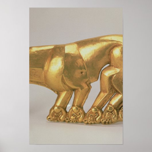 ヒョウの型枠の盾の紋章 ポスター (正面)