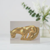 ヒョウの型枠の盾の紋章 ポストカード (スタンド正面)