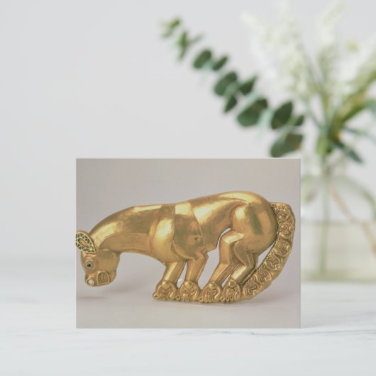 ヒョウの型枠の盾の紋章 ポストカード (スタンド正面)