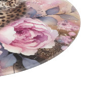 ヒョウの塊とバラの切断板 カッティングボード (角)