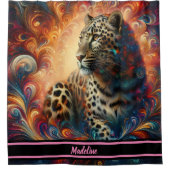 ヒョウの夢:巧みなジャングルの脱出 シャワーカーテン (正面)