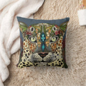 ヒョウの女王の青 クッション (ブランケット)