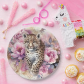 ヒョウの子とバラ ペーパープレート (パーティー)
