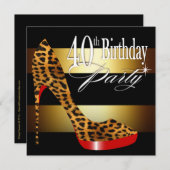 ヒョウの小剣は第40誕生会を縞で飾ります 招待状 (正面/裏面)