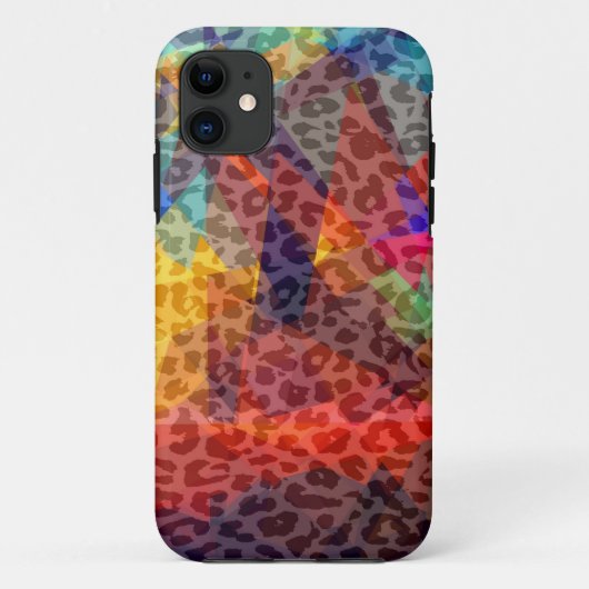 ヒョウの幾何学的パターン |モザイク抽象芸術アート Case-Mate iPhoneケース (裏面)