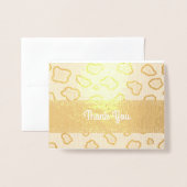 ヒョウの斑点ありがとう 箔カード (封筒付き正面)