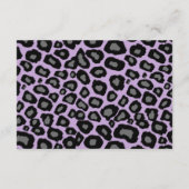 ヒョウの斑点と紫のリボン情報カード エンクロージャーカード (裏面)