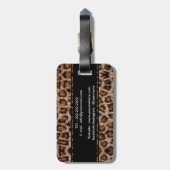 ヒョウの斑点毛のジャガー動物の皮の模様   ラゲッジタグ (裏面縦)